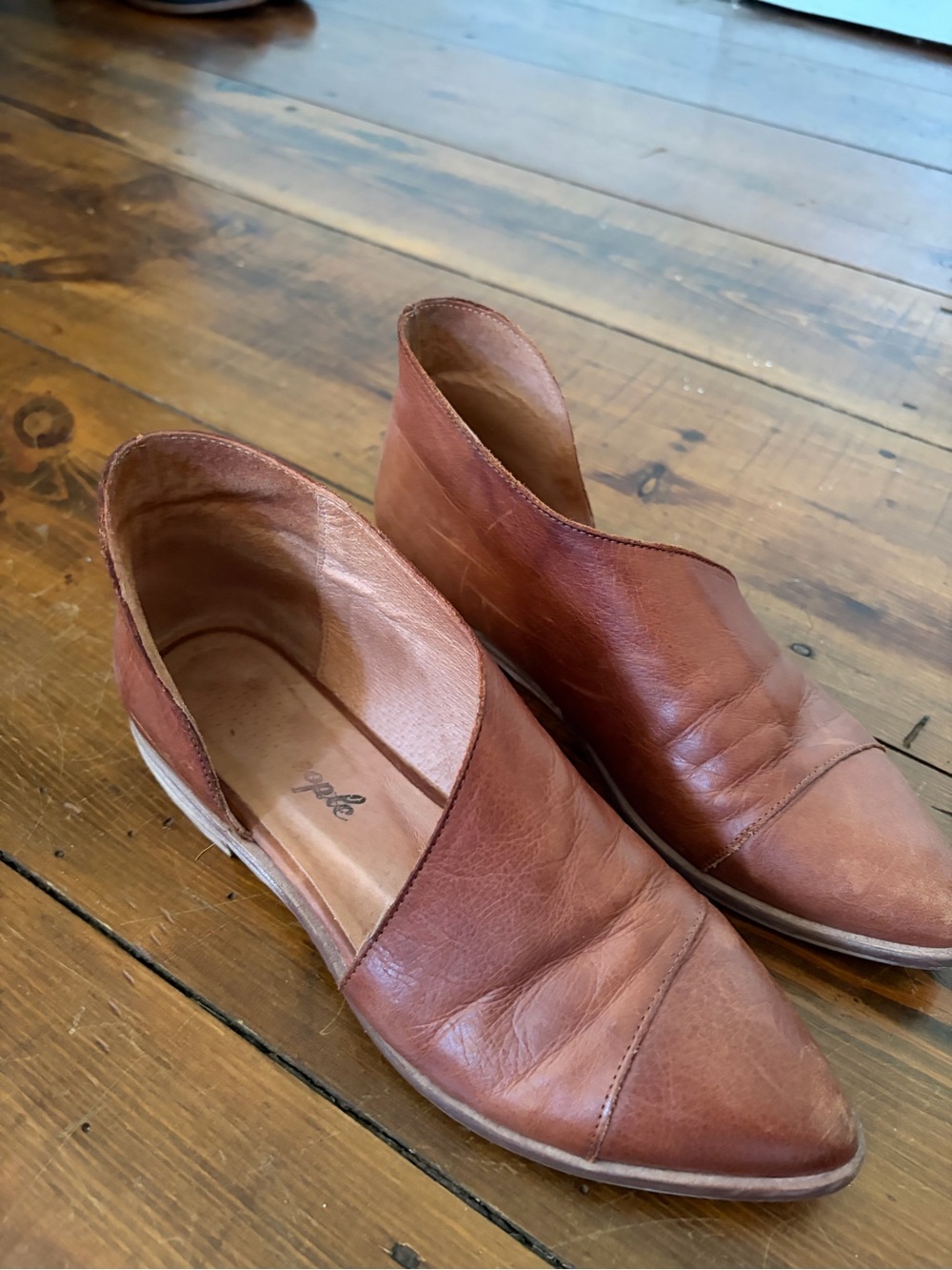 Free People Brown Leather Ankle Booties